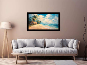 Retro Beach Canvas Painting 