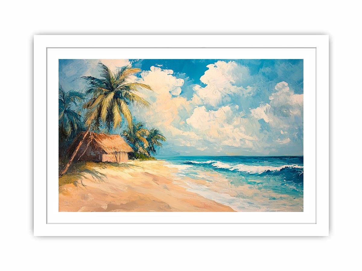 Retro Beach Canvas Painting 