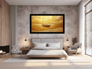 Gold Boat Painting 