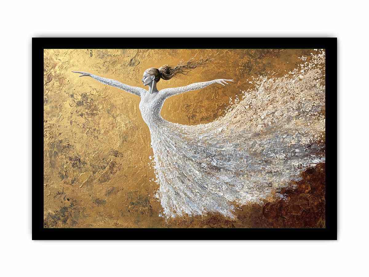 White Ballerina Canvas Painting 