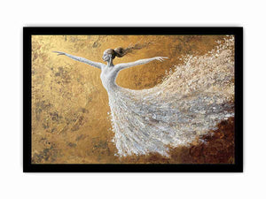 White Ballerina Canvas Painting 