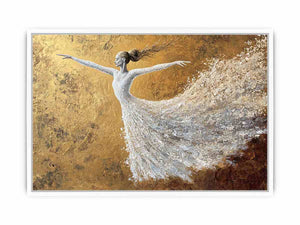 White Ballerina Canvas Painting 