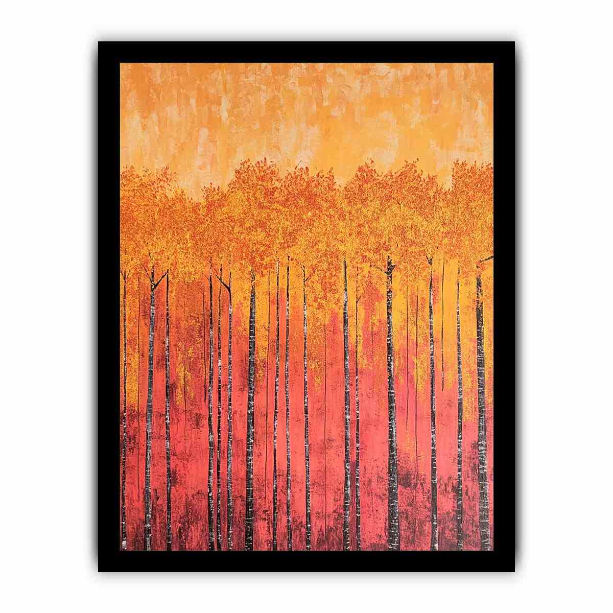 Golden Leaves Canvas Painting 