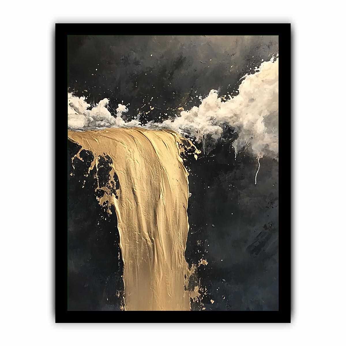 Abstract River Canvas Painting 