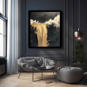Abstract River Canvas Painting 