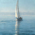 blue sailboat nautical canvas art