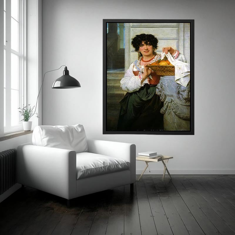 Pisan Girl with Basket of Oranges and Lemons Painting
