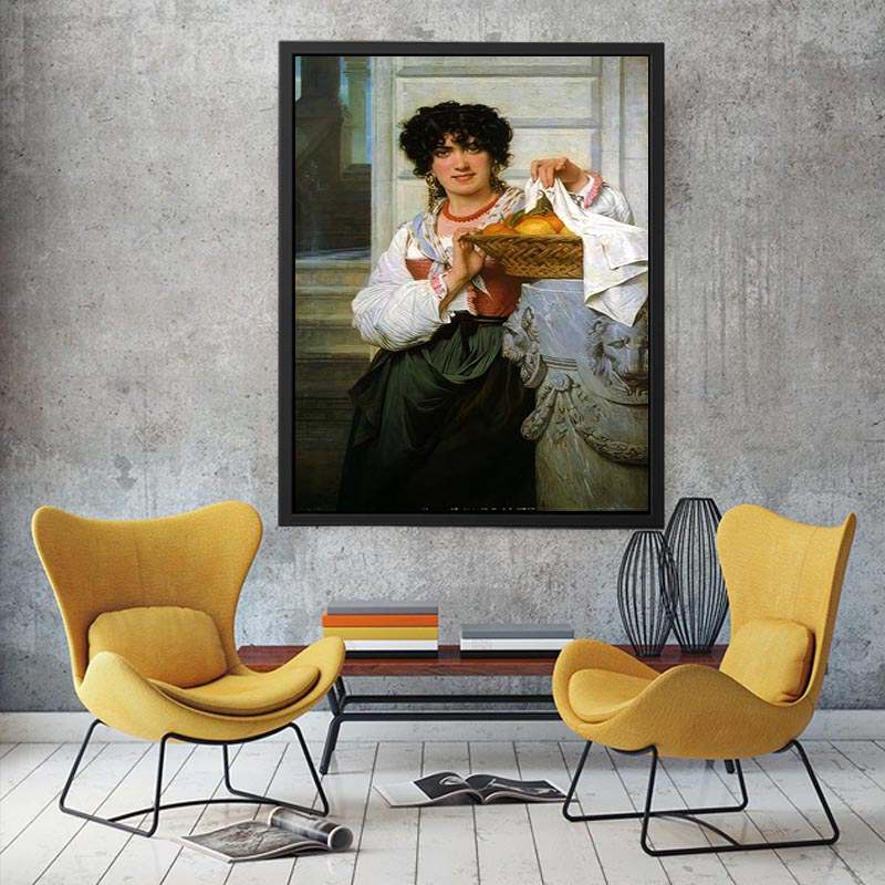 Pisan Girl with Basket of Oranges and Lemons  Painting