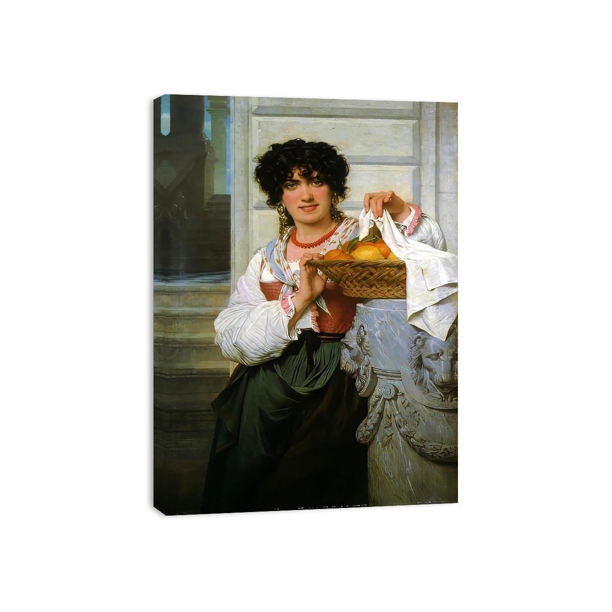 Pisan Girl with Basket of Oranges and Lemons  Painting