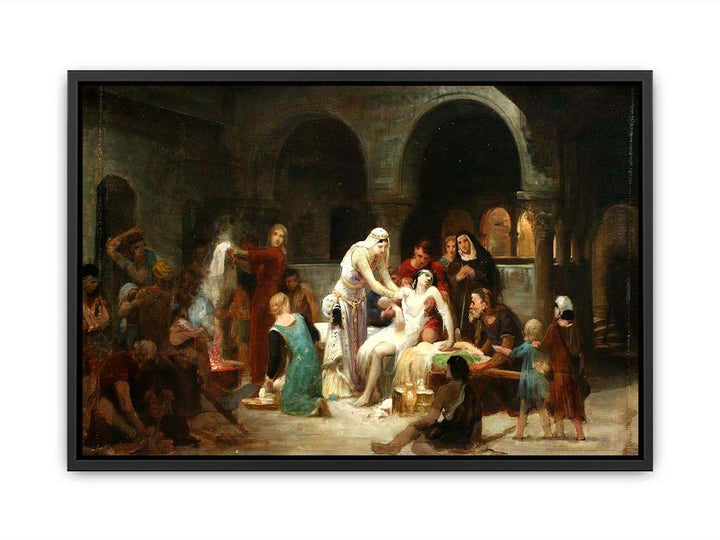 Sainte Élisabeth de Hongrie soignant les malades Canvas Print