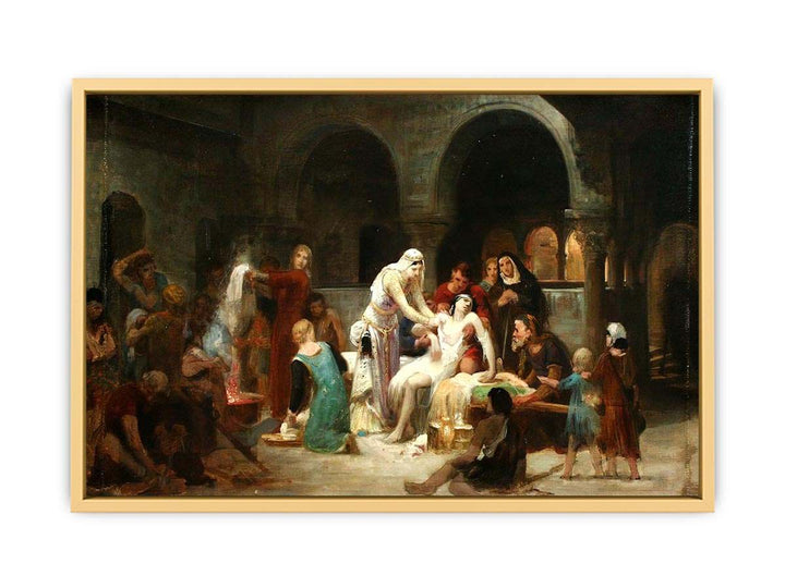 Sainte Élisabeth de Hongrie soignant les malades Streched canvas