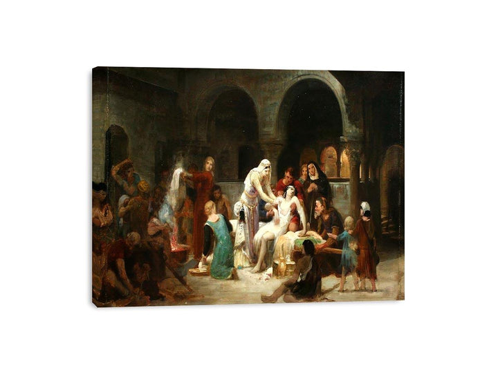 Sainte Élisabeth de Hongrie soignant les malades  Painting