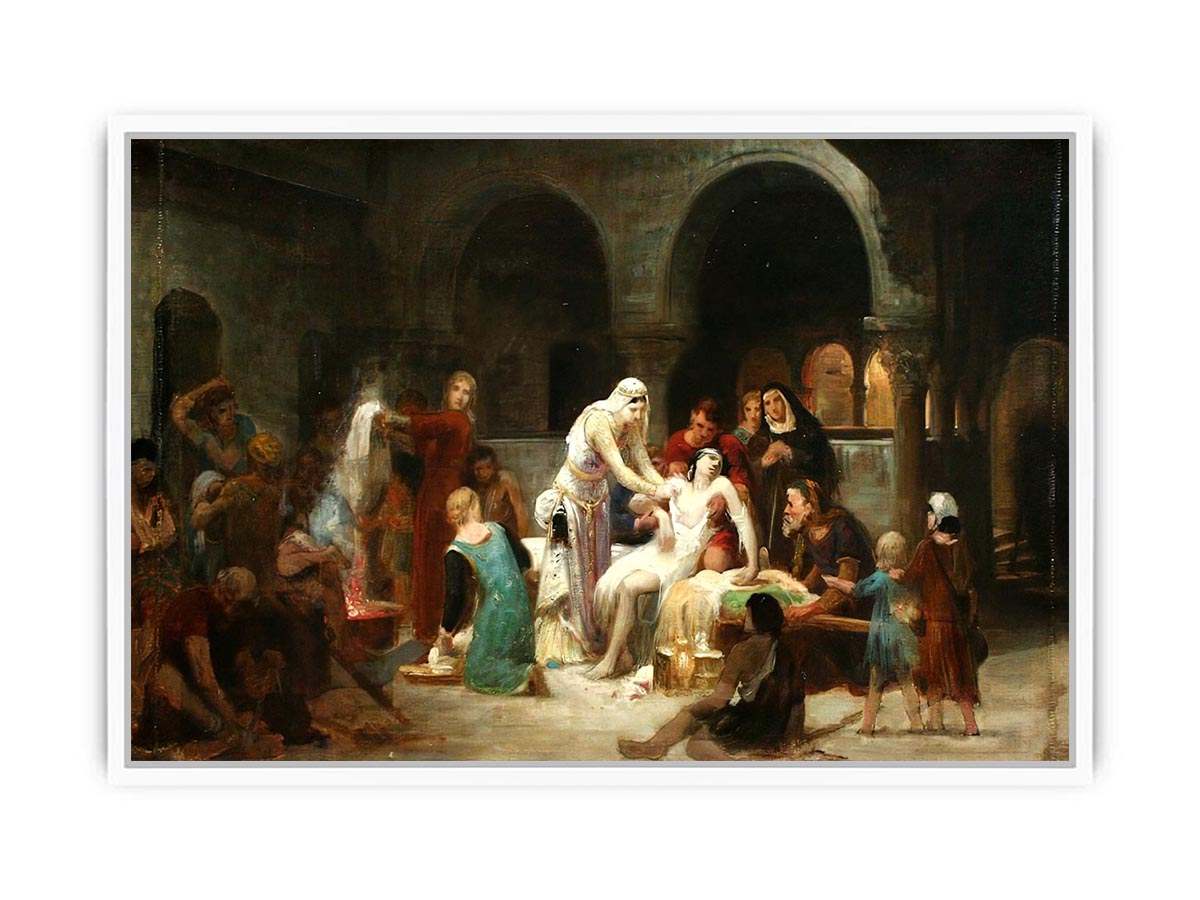 Sainte Élisabeth de Hongrie soignant les malades Framed Print
