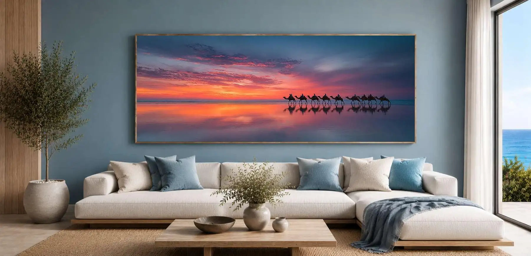 Cable Beach Sunset Camel  Panoramic Canvas Print