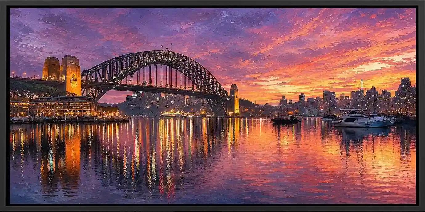 Sydney Harbour Bridge Dawn Panorama Canvas Print  Panorama
