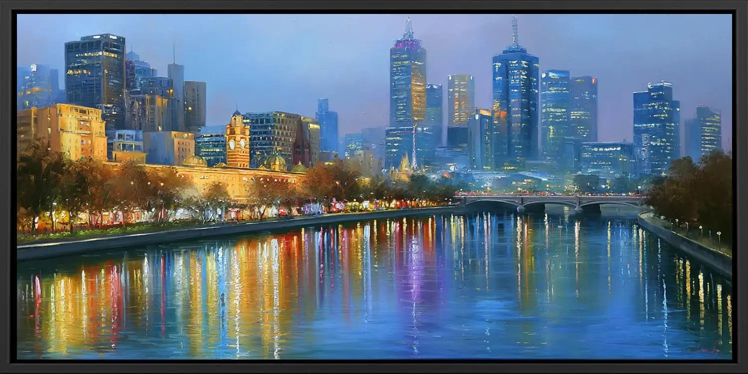 Melbourne Yarra River Panorama Canvas Print