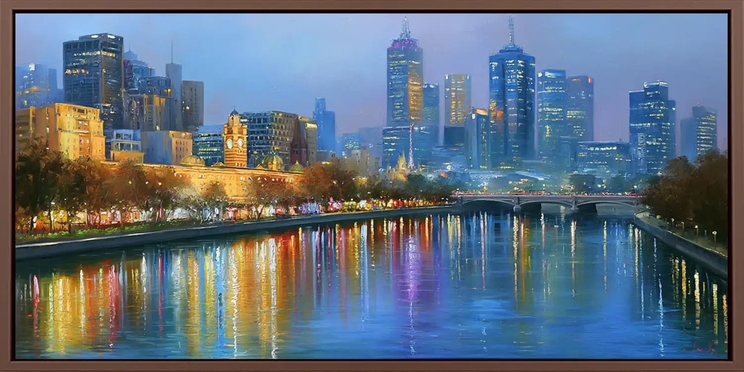 Melbourne Yarra River Panorama Canvas Print