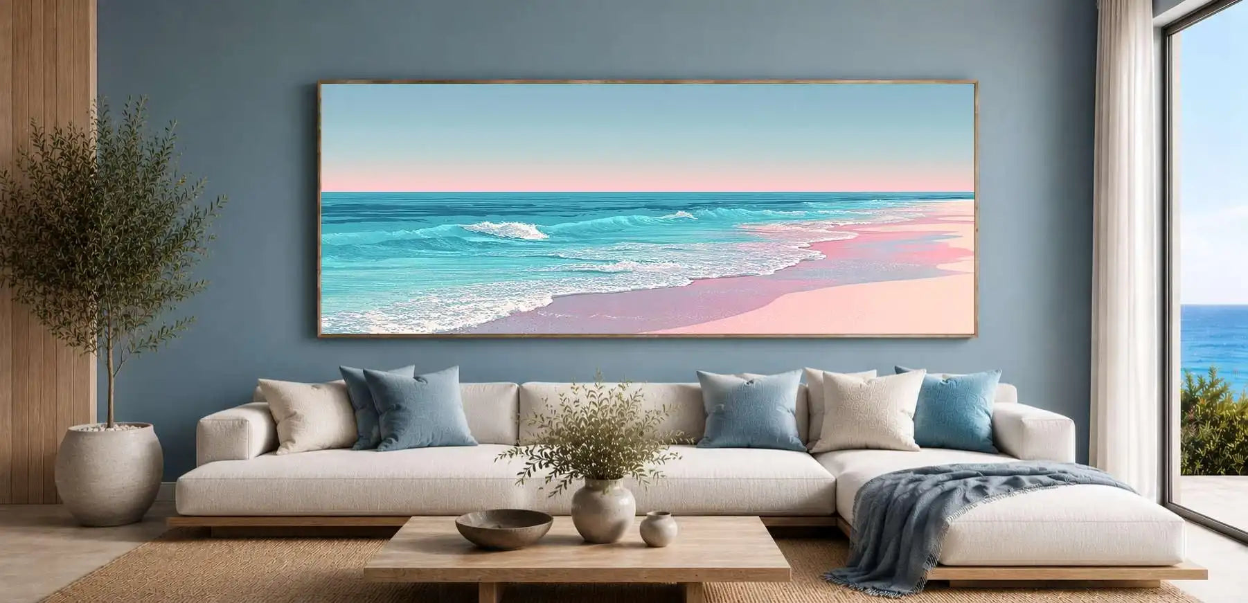 Pastel Shoreline Panoramic Canvas Print