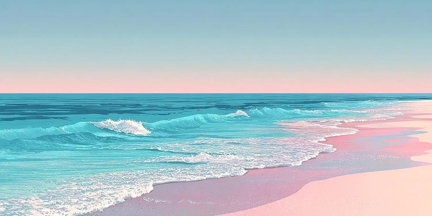 Pastel Shoreline Panoramic Canvas Print