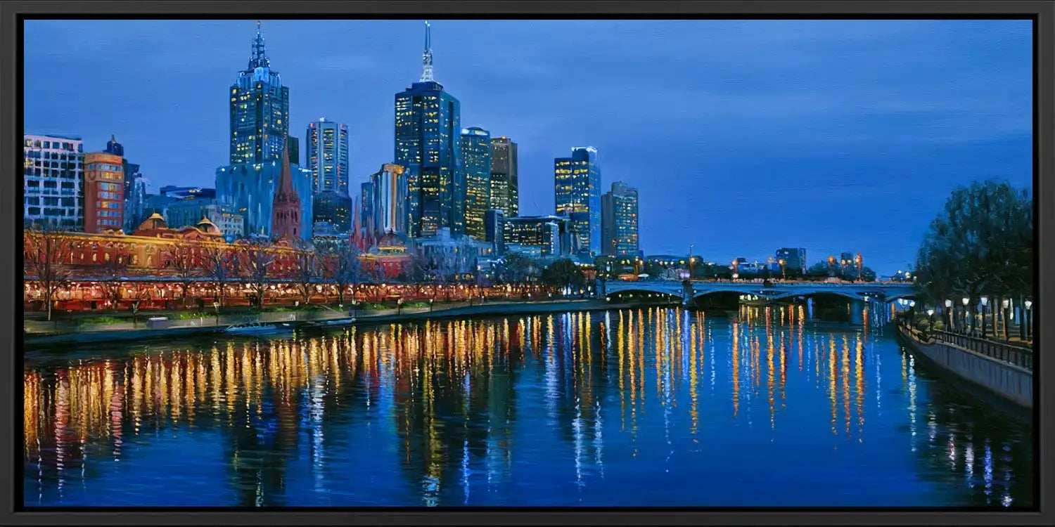 Melbourne City Skyline Panorama Canvas Print