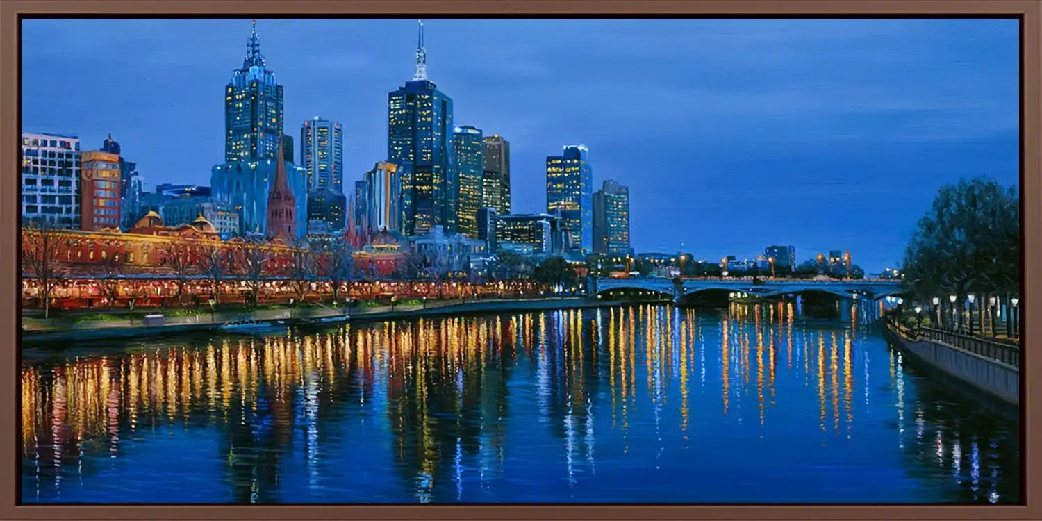 Melbourne City Skyline Panorama Canvas Print