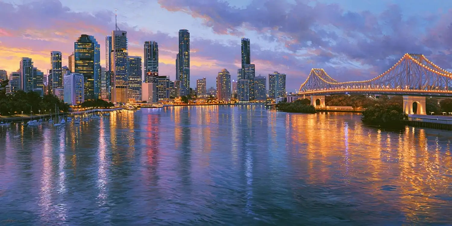 Brisbane City Lights Panorama Canvas Print
