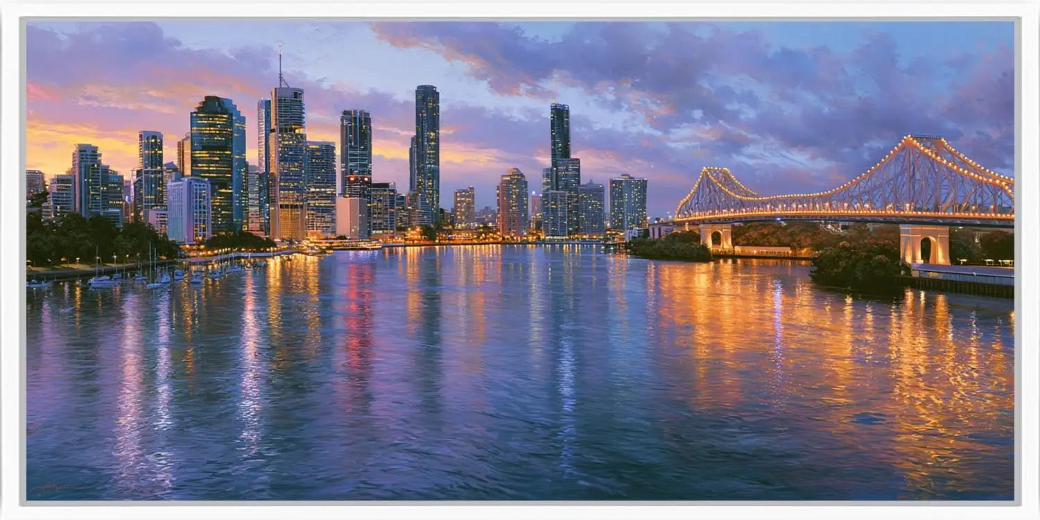 Brisbane City Lights Panorama Canvas Print