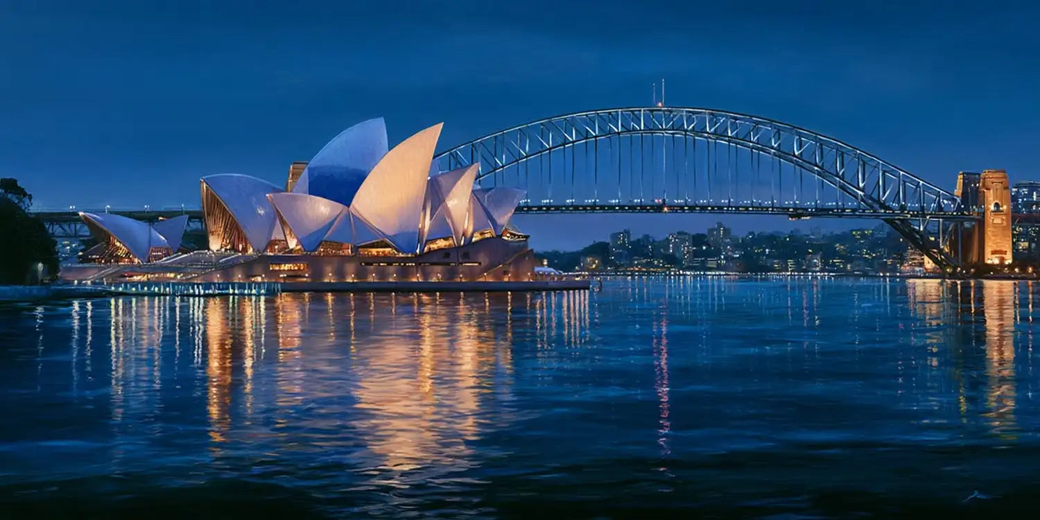 Sydney Harbour at Night Panorama Wall Art