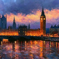 London Westminster & Big Ben Panorama Painting 