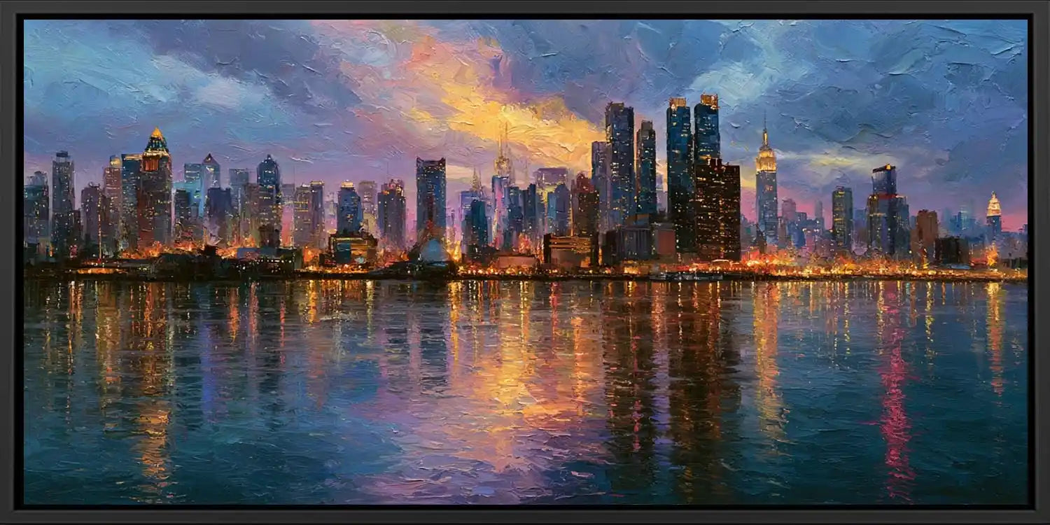 Manhattan Skyline Panorama Painting 