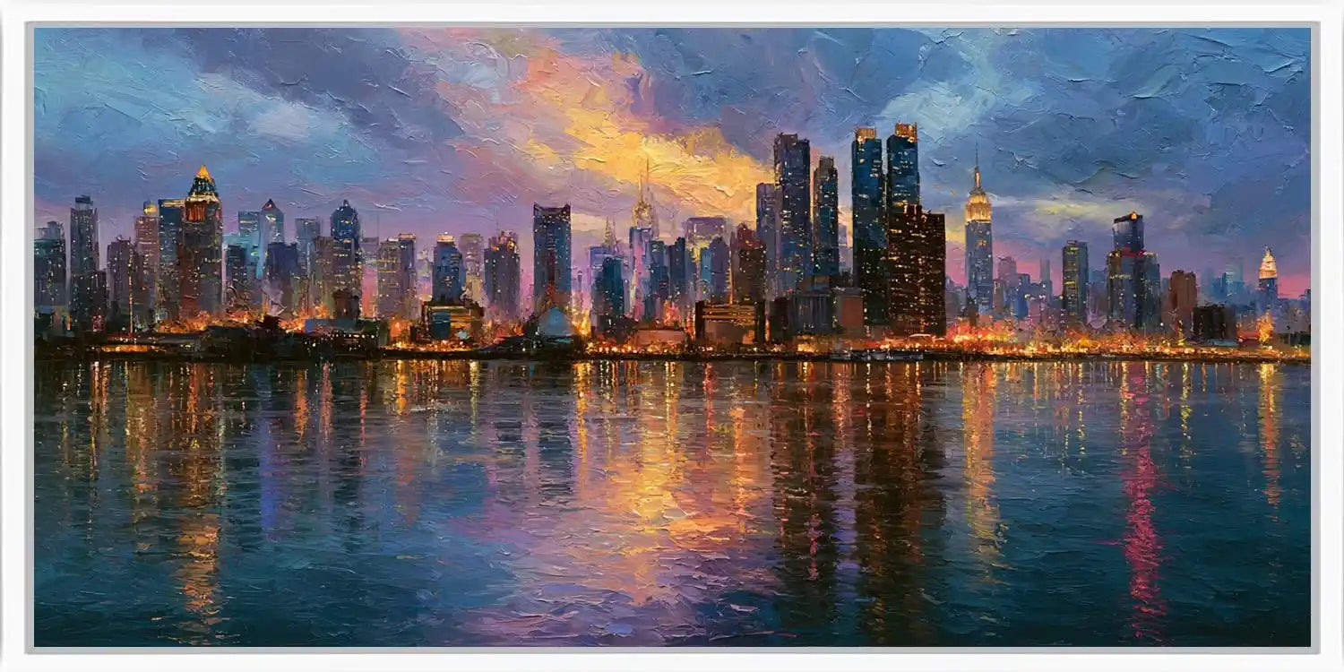 Manhattan Skyline Panorama Painting 