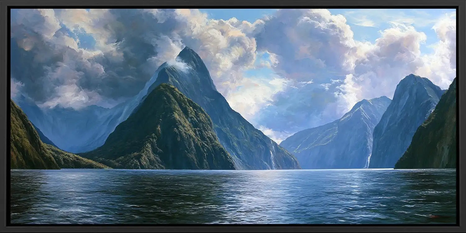 Milford Sound  New Zealand Panoramic painting
