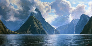 Milford Sound  New Zealand Panoramic painting