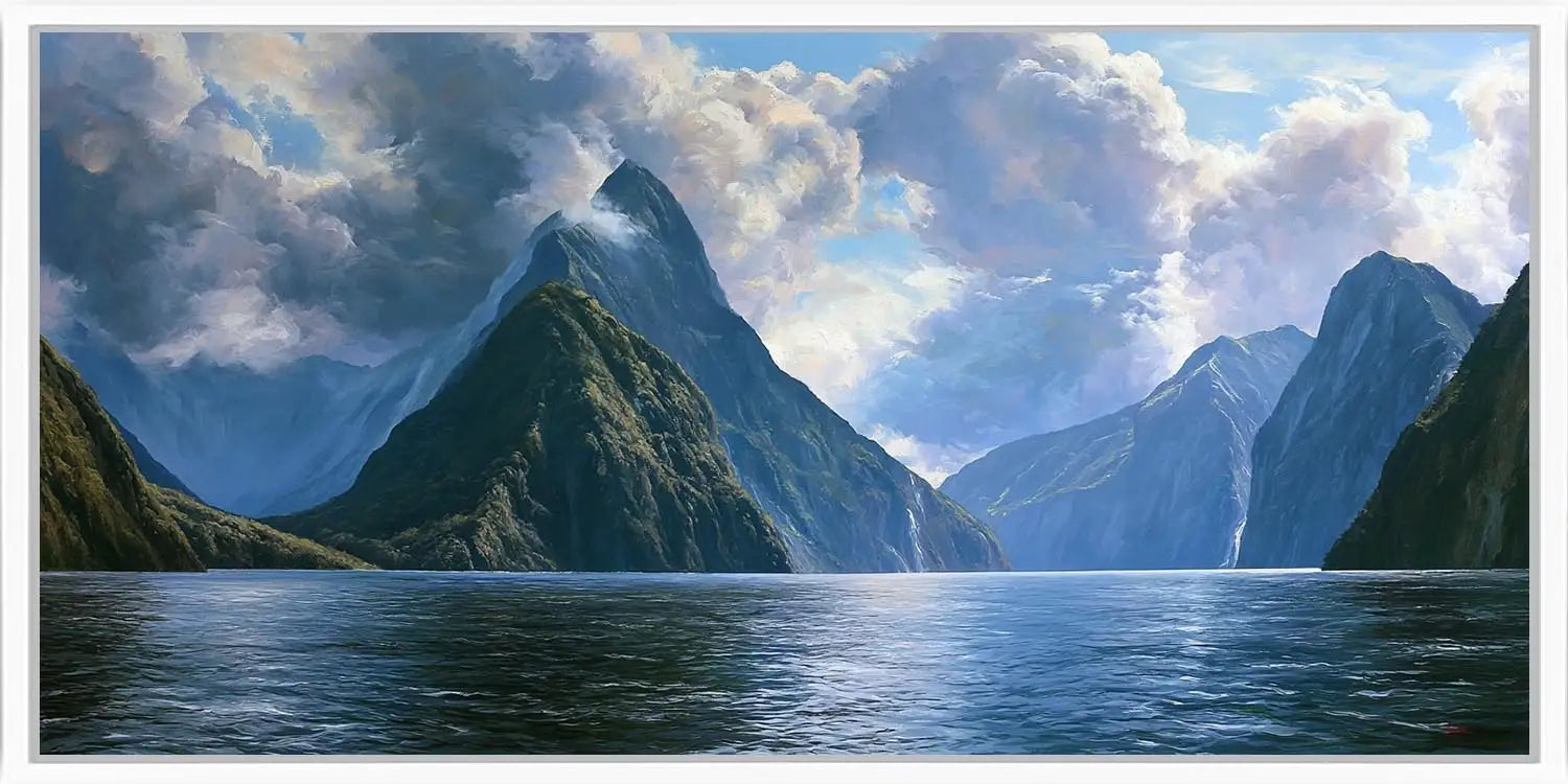 Milford Sound  New Zealand Panoramic painting