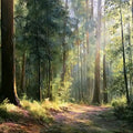 Australain Bush Forest  Panoramic painting