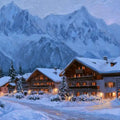 Winter Snow  Panoramic painting