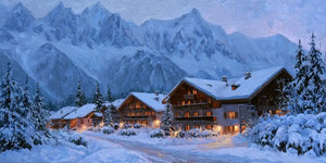 Winter Snow  Panoramic painting