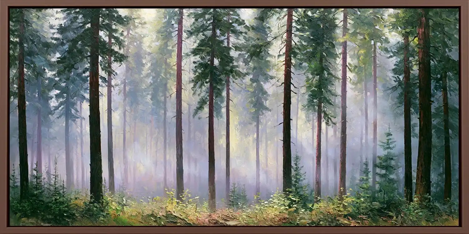 Evergreen Forest  Panoramic painting