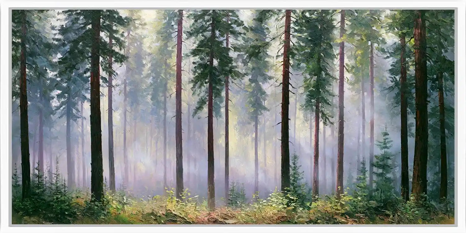 Evergreen Forest  Panoramic painting