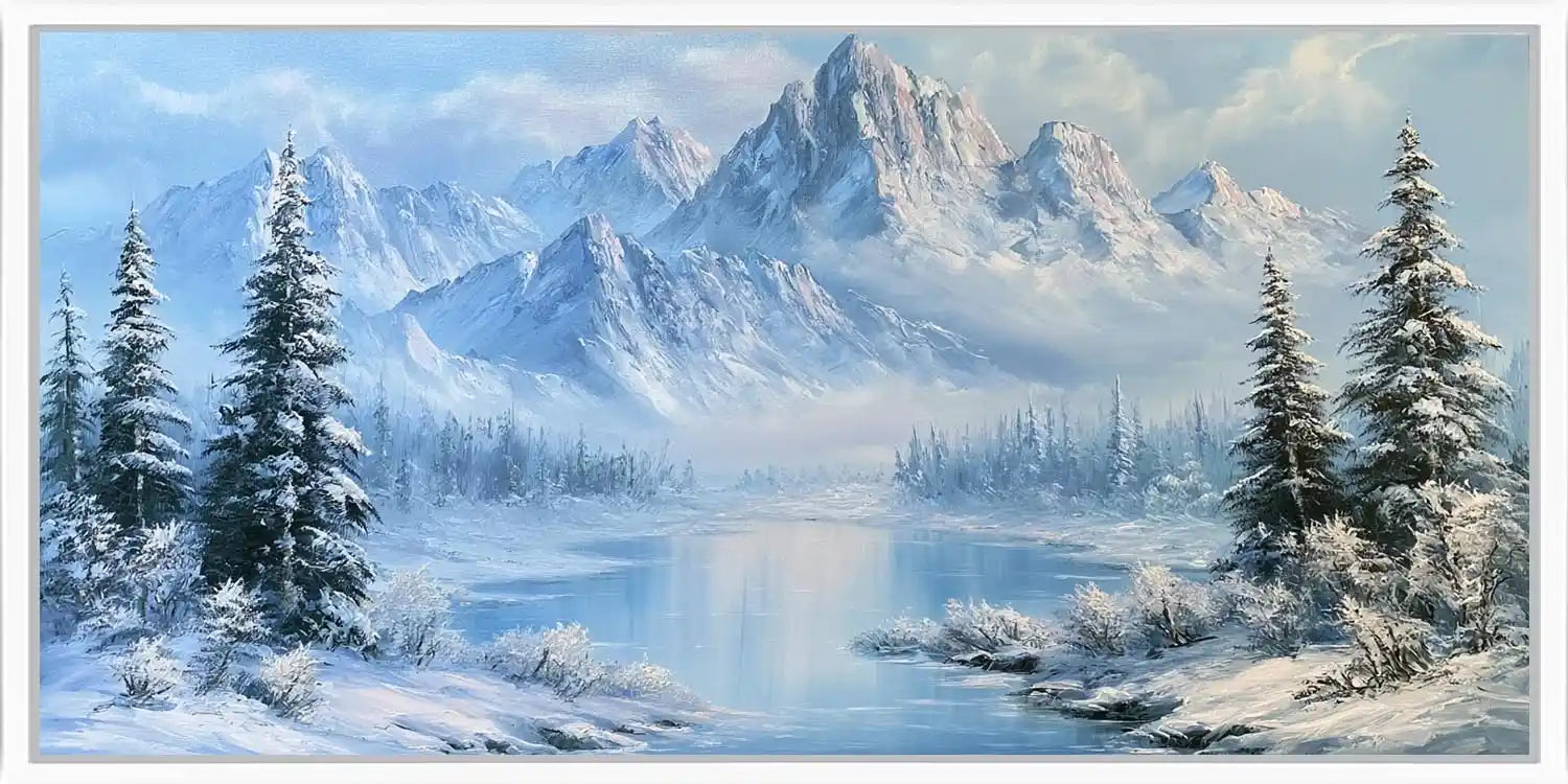 Winter landscape Panorama Canvas Print