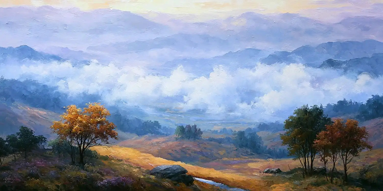 Mountain valley Panorama  Canvas Print