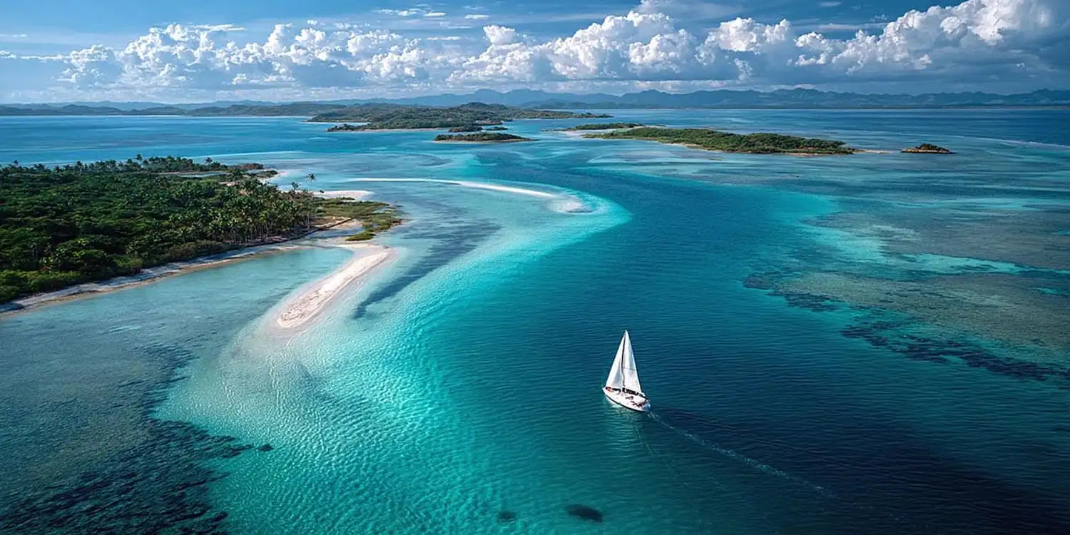 Lagoon Sail Panoramic Canvas Print