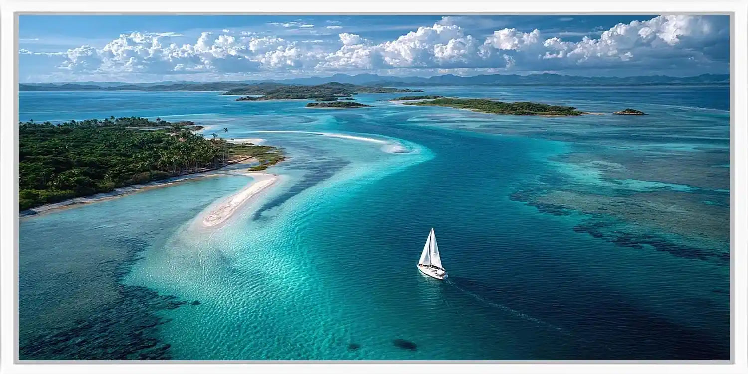 Lagoon Sail Panoramic Canvas Print