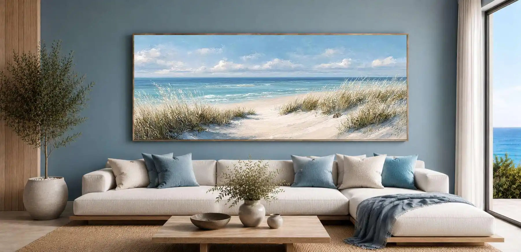 Seagrass Calm Panoramic Canvas Print