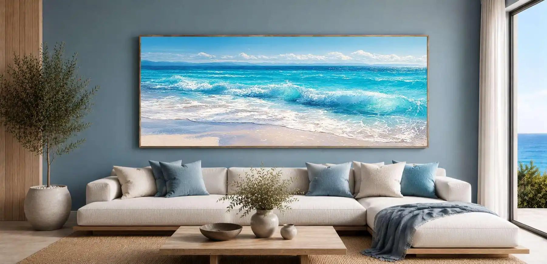 Coastal Surge Panoramic Canvas Print