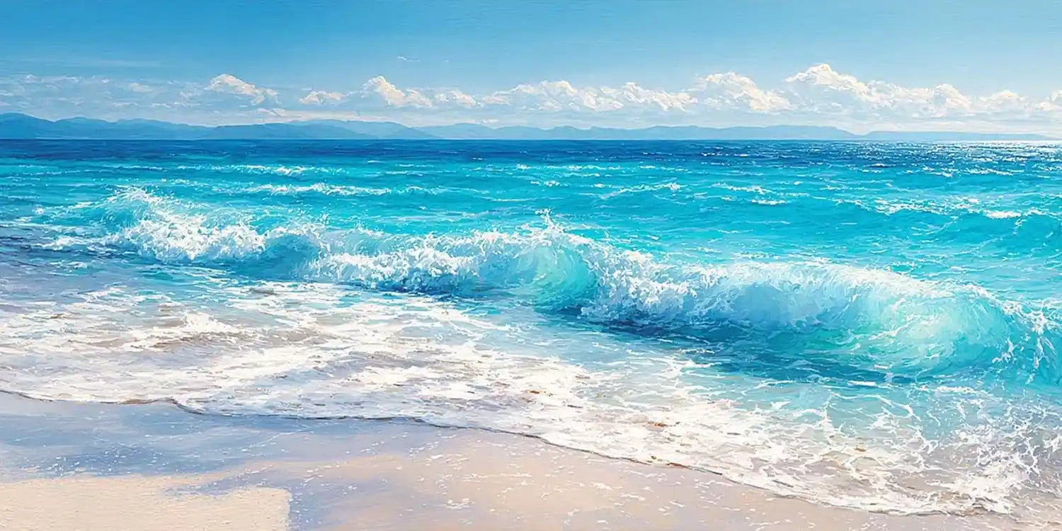 Coastal Surge Panoramic Canvas Print