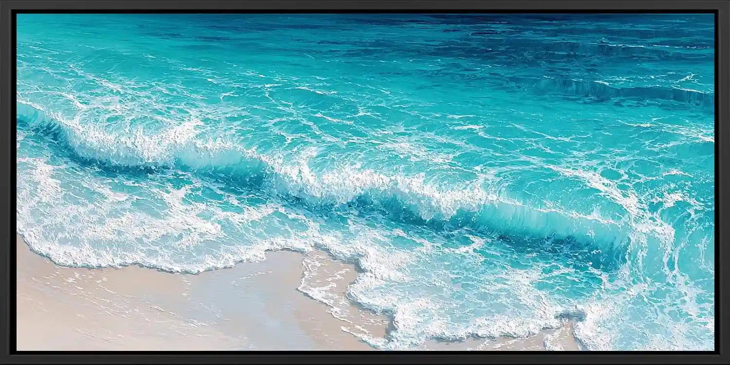 Turquoise Break Panoramic Canvas Print