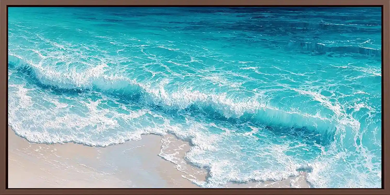 Turquoise Break Panoramic Canvas Print