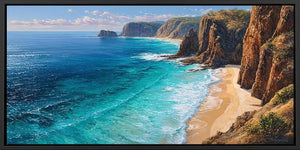 Australian Coastal Cliff C Panoramic Canvas Print