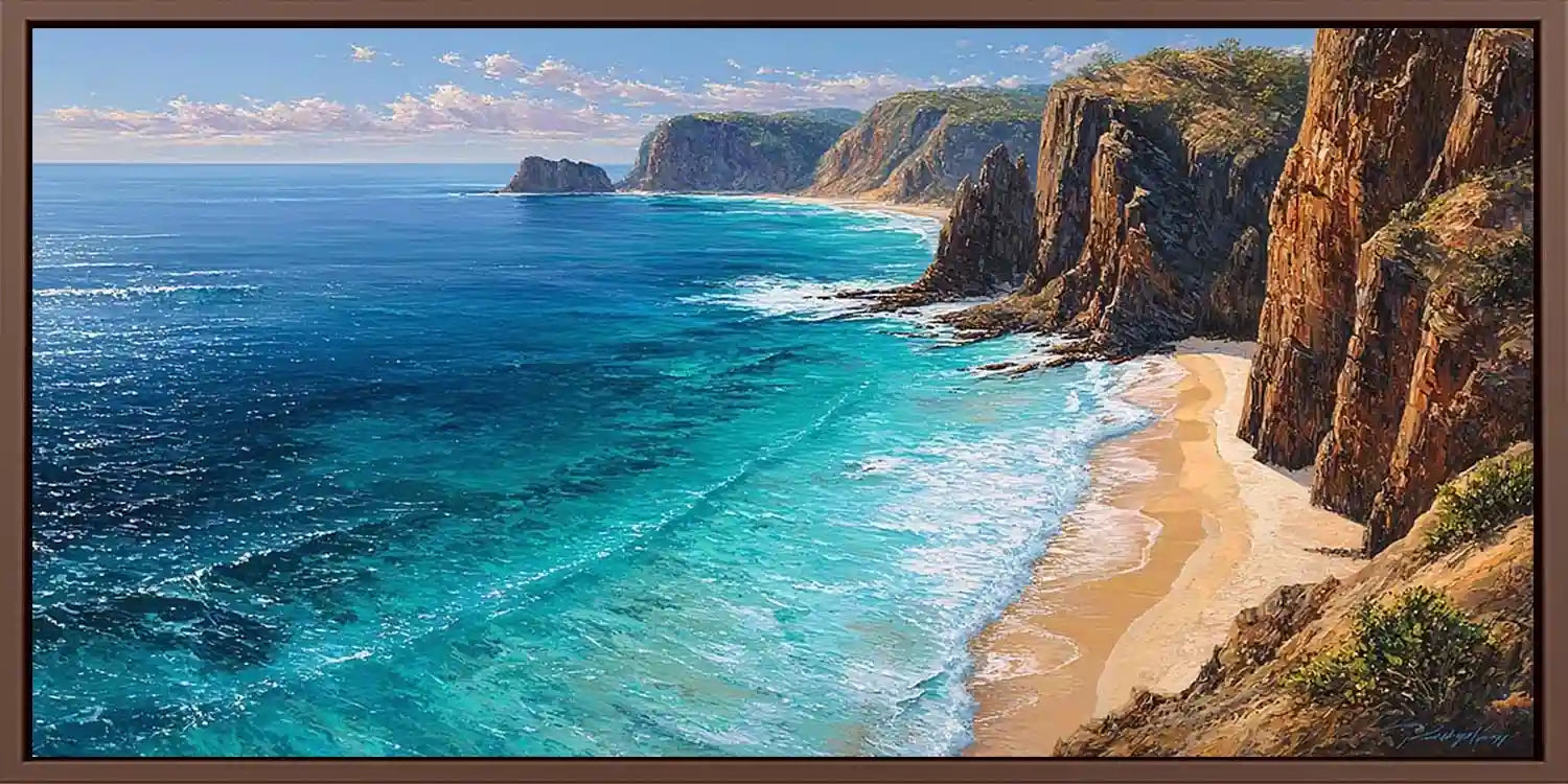 Australian Coastal Cliff C Panoramic Canvas Print